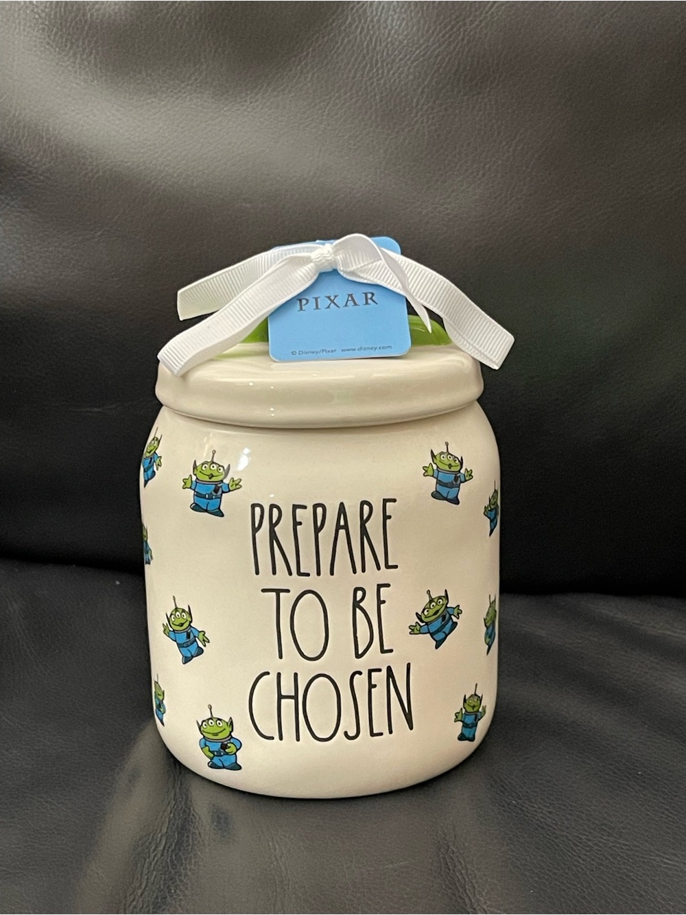 Rae Dunn Cream Pixar "Prepare To Be Chosen" Alien Canister